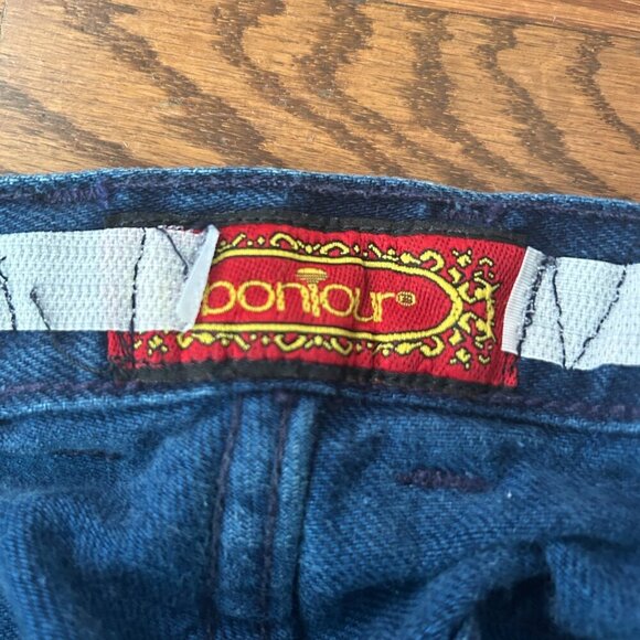 Repurposed Upcycled Denim Purse USA Patriotic Flag Shoulder Bag Bonjour Jeans - Picture 9 of 13